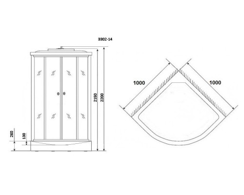Душевая кабина Niagara Classic NG-3302-14G 100x100