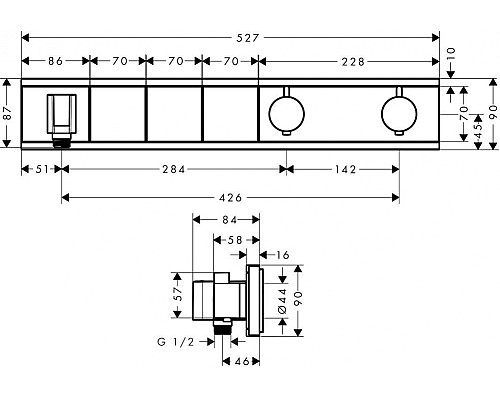 Смеситель для скрытого монтажа Hansgrohe RainSelect хром 15356000