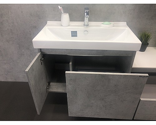 Тумба с раковиной Comforty Осло 80 00-00000836 подвесная Бетон светлый