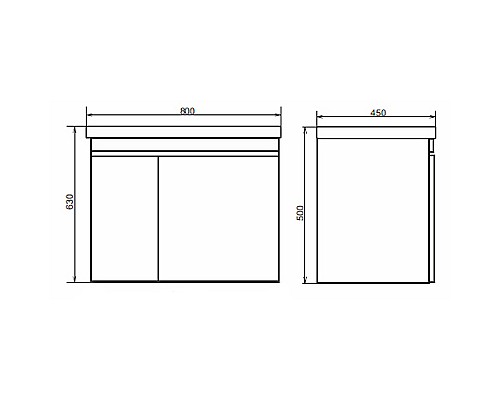 Тумба с раковиной Comforty Осло 80 00-00000836 подвесная Бетон светлый