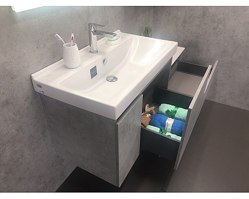 Тумба с раковиной Comforty Осло 80 00-00000836 подвесная Бетон светлый
