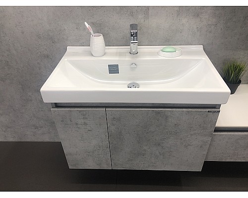 Тумба с раковиной Comforty Осло 80 00-00000836 подвесная Бетон светлый