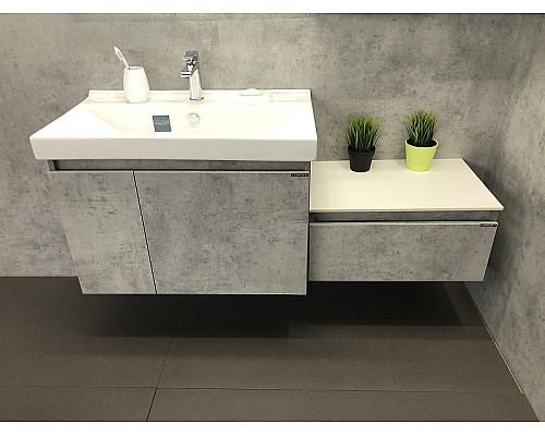 Тумба с раковиной Comforty Осло 80 00-00000836 подвесная Бетон светлый