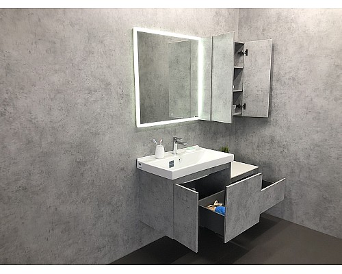 Тумба с раковиной Comforty Осло 80 00-00000836 подвесная Бетон светлый