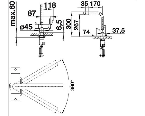 Смеситель для кухни Blanco Fontas II 525137 Хром