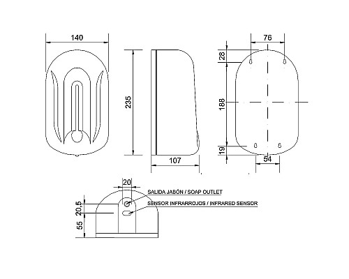 Диспенсер для жидкого мыла Nofer Automatics 03033.W Белый