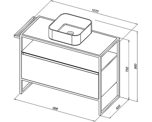 Тумба под раковину Allen Brau Priority 100 1.31003.AM Антрацит матовый