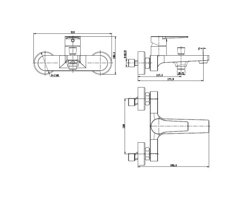 Смеситель Bien Lado для ванны с душем BB01011110