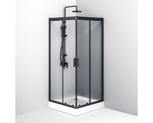 Душевой уголок AM.PM Gem 90х90 W90G-403-090BT профиль Черный матовый стекло прозрачное