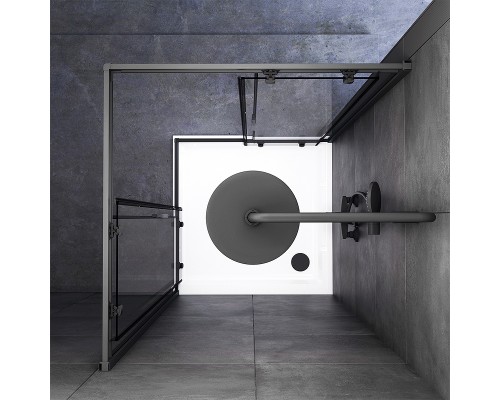 Душевой уголок AM.PM Gem 90х90 W90G-403-090BT профиль Черный матовый стекло прозрачное