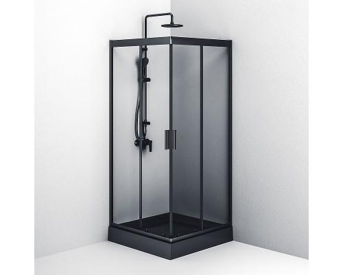Душевой уголок AM.PM Gem 90х90 W90G-403-090BT профиль Черный матовый стекло прозрачное