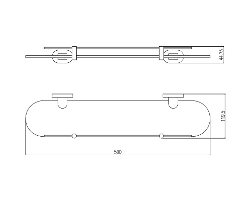 Стеклянная полка Rav Slezak Yukon YUA0900/50CMAT Черная матовая