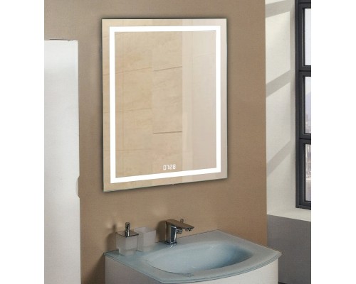 Зеркало Relisan Wendy 800х900 Гл000024380 с подсветкой с сенсорным выключателем и часами