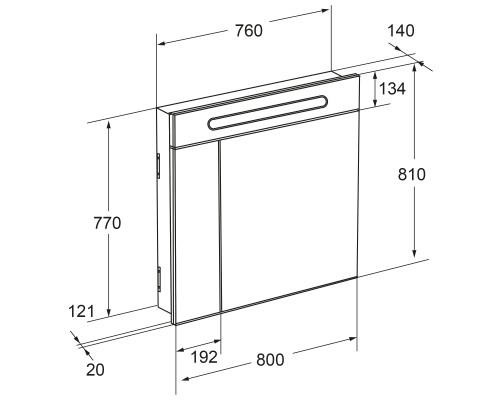 Зеркальный шкаф Roca Victoria Nord Black Edition 80 ZRU9000100 с подсветкой Черный