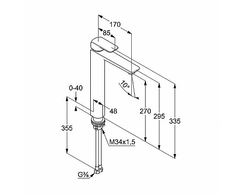 Однорычажный смеситель для раковины Kludi Ameo 412980575