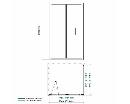Душевой уголок WasserKRAFT Weser 100x90 78F22 профиль Хром стекло прозрачное