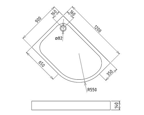 Акриловый поддон для душа Gemy 120х90 ST20 L Белый