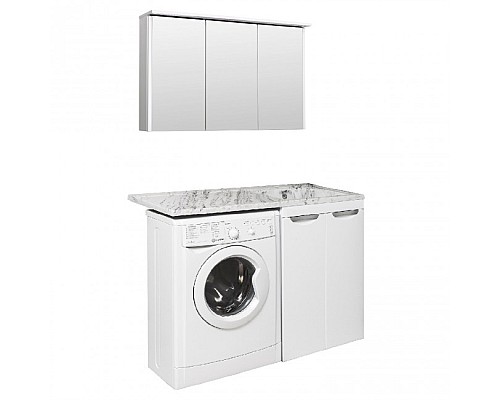 Тумба под раковину Runo ЛИРА 60 УТ000003443 белый мрамор, левое крыло