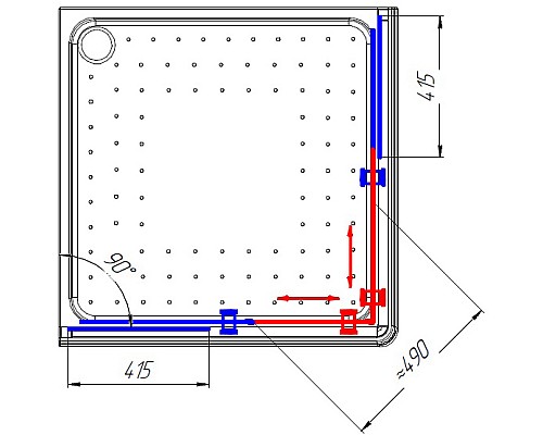 Душевой уголок Radomir 100x100 1-09-1-0-0-1191 профиль Белый стекло матовое