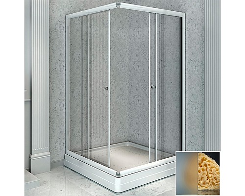 Душевой уголок Radomir 100x100 1-09-1-0-0-1191 профиль Белый стекло матовое
