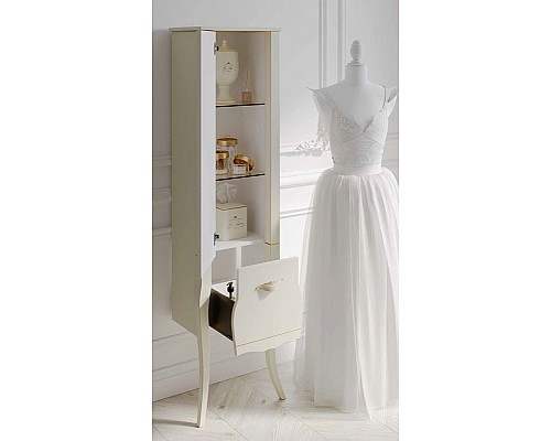 Шкаф пенал Clarberg Borgia 48 BOR0548BG Слоновая кость Патина золото