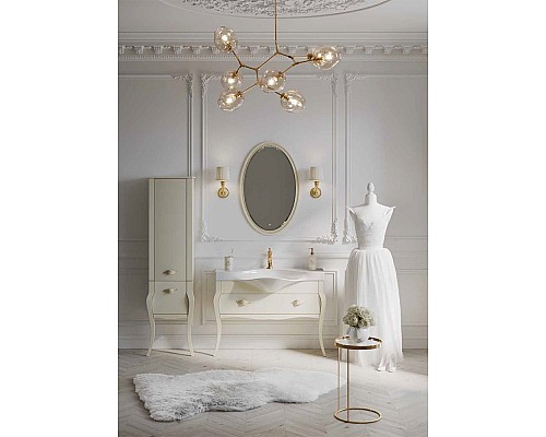 Шкаф пенал Clarberg Borgia 48 BOR0548BG Слоновая кость Патина золото