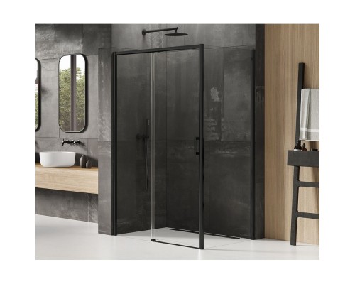Душевое ограждение NEW TRENDY PRIME BLACK L 130x100x200 (черный)