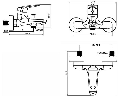 Смеситель для ванны Jacob Delafon Elite E32909-CP Хром