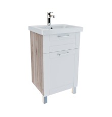 Тумба напольная 50 см белая/под дерево IDDIS New Sena NSE50W1i95