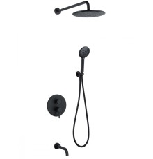 Душевая система ABBER Wasser Kreis AF8117B черная матовая