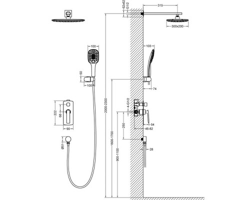 Душевая система Timo Helmi SX-4069/03SM Черная