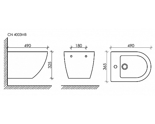 Подвесное биде Ceramica Nova Metropol CN4003MB