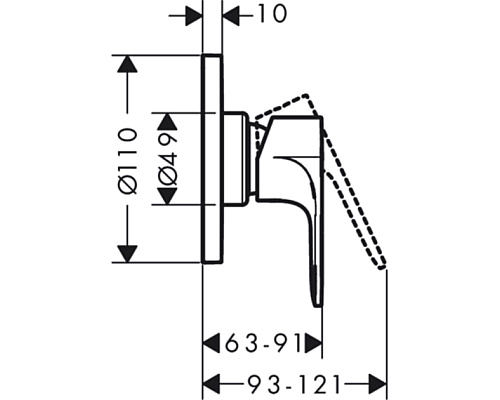 Смеситель для душа Hansgrohe Rebris S 72648000 Хром