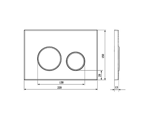 Клавиша смыва Veconi Round VFR-CH VFR002CH Хром глянец