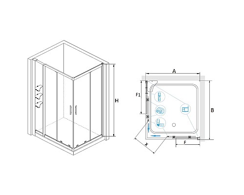Душевой уголок RGW HO-43 (HO-31 + Z-42) 110х80