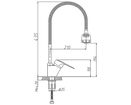 Смеситель для кухни Haiba HB4304-3 Хром