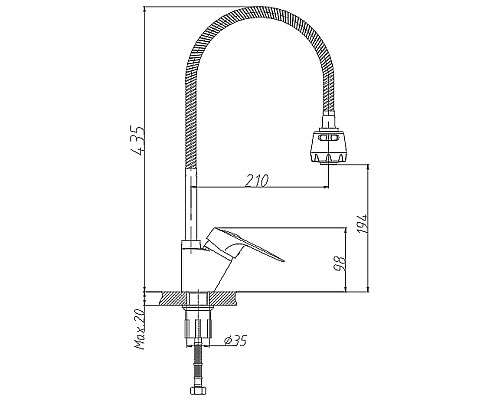 Смеситель для кухни Haiba HB4304-3 Хром