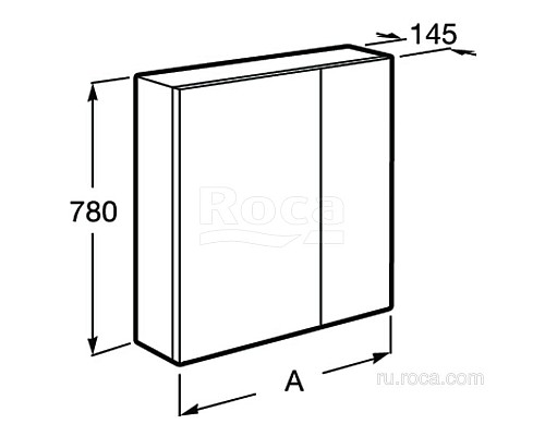 Зеркальный шкаф Roca Ronda 60 ZRU9302968 белый глянец/антрацит