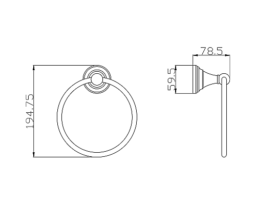 Кольцо для полотенец Rav Slezak Morava MKA0104CMAT Черное матовое