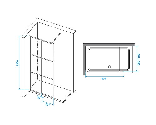 Душевая перегородка RGW Walk In WA-111B 90 411011109-84 профиль Черный стекло прозрачное