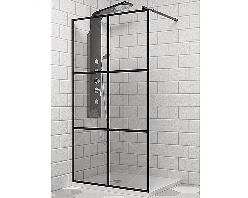 Душевая перегородка RGW Walk In WA-111B 90 411011109-84 профиль Черный стекло прозрачное