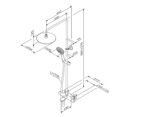Душевая система AM.PM Like F0780564