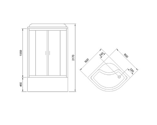 Душевая кабина Royal Bath BK 90x90 с гидромассажем