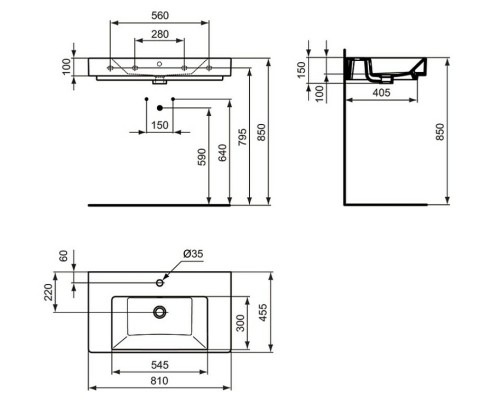 Раковина Ideal Standard Strada 80 K078801 Euro White