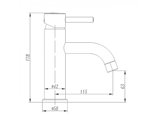 Смеситель ABBER Wasser Kreis AF8110B для раковины, черный матовый