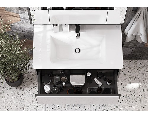 Тумба под раковину Roca Ronda 80 ZRU9302965 белый глянец/антрацит