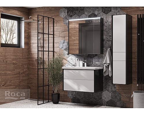 Тумба под раковину Roca Ronda 80 ZRU9302965 белый глянец/антрацит