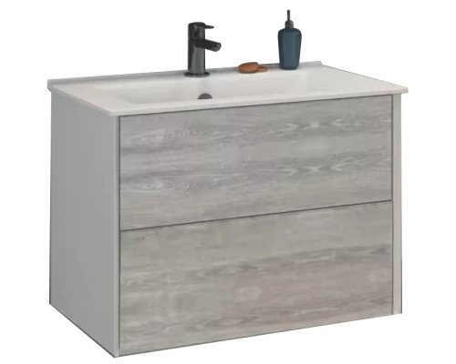 Тумба с раковиной Comforty Женева 90 00004137133 подвесная Дуб белый