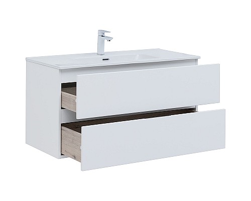 Тумба под раковину Aquanet Алвита New 100 277518 подвесная Белая матовая