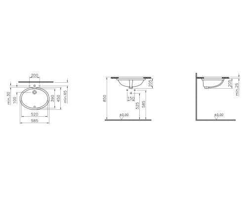 Мебельная раковина VitrA Arkitekt 58 6069B003-0012